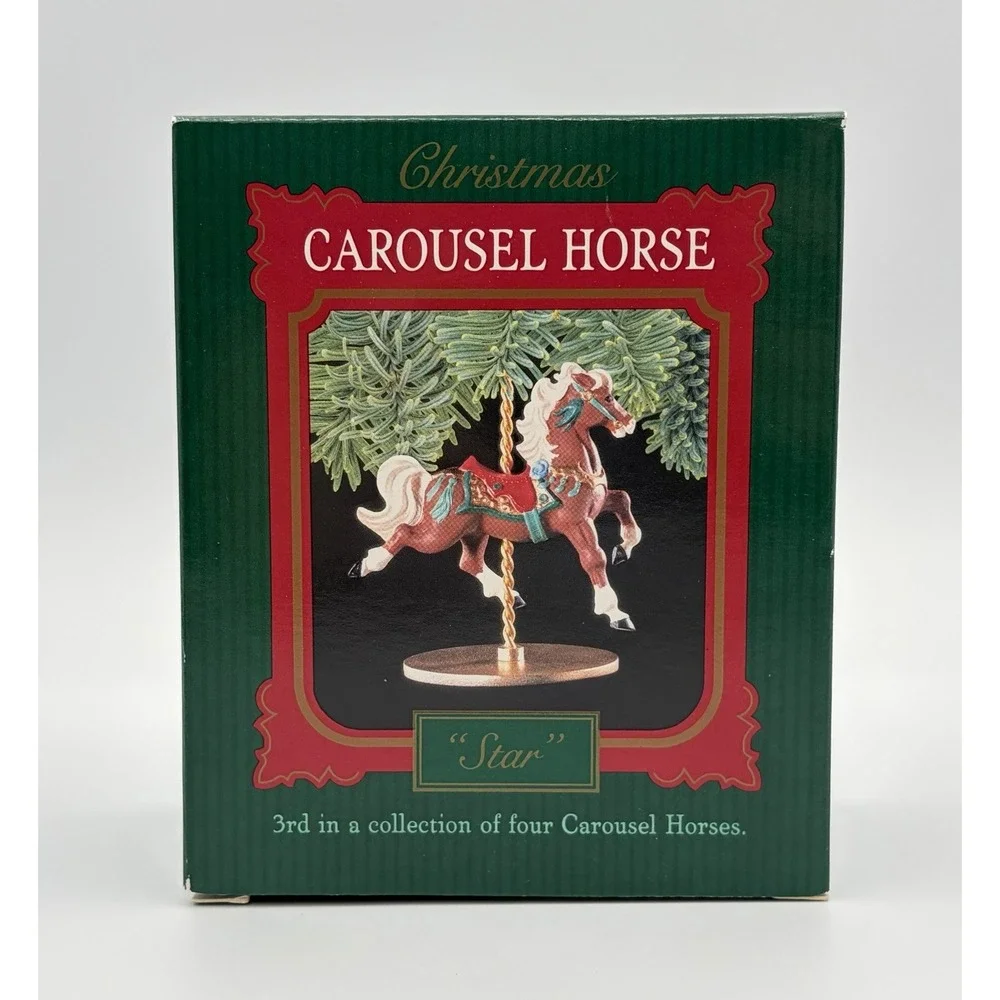 1989 Hallmark Keepsake Ornament Christmas Carousel Horse Star XPR9720 Vintage
